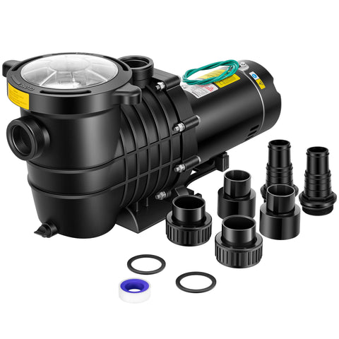 VIVOHOME 2.0HP pool pump with self-priming design for smoother starts.