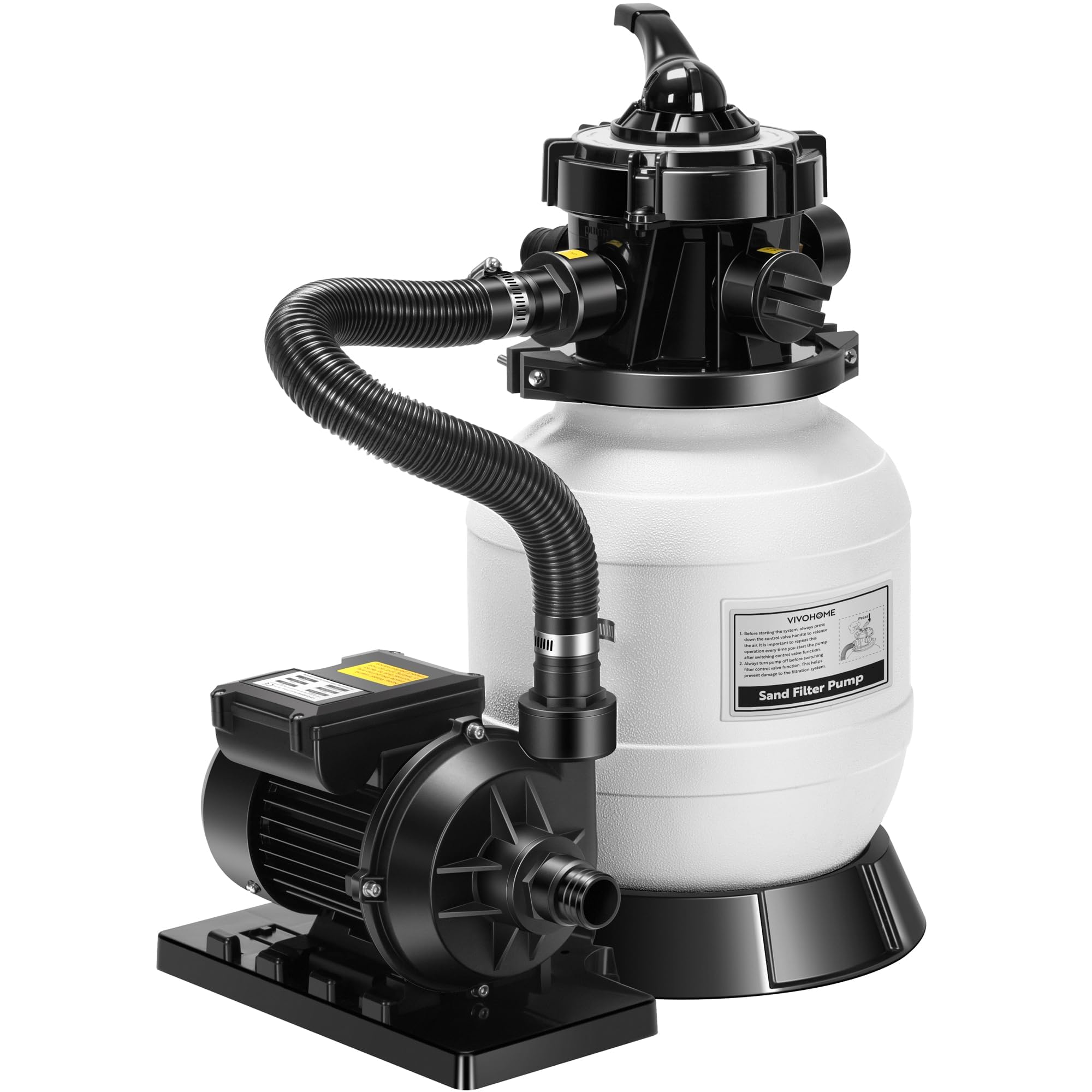 VIVOHOME 2087GPH sand filter pump exterior unit with rust-resistant housing for outdoor pools