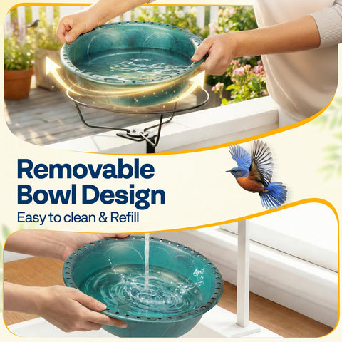 VIVOHOME ABS green bowl ready for birds and easy cleaning