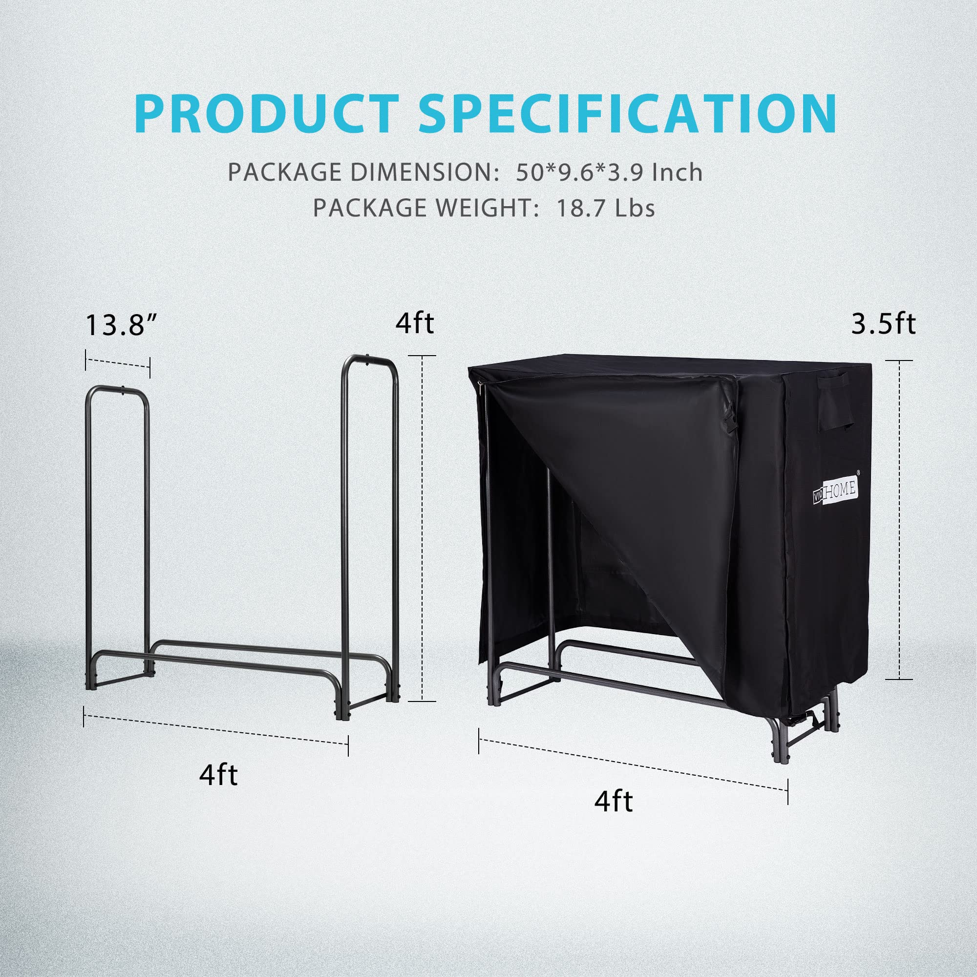 VIVOHOME air ventilation design keeps wood dry and pest-free during storage.