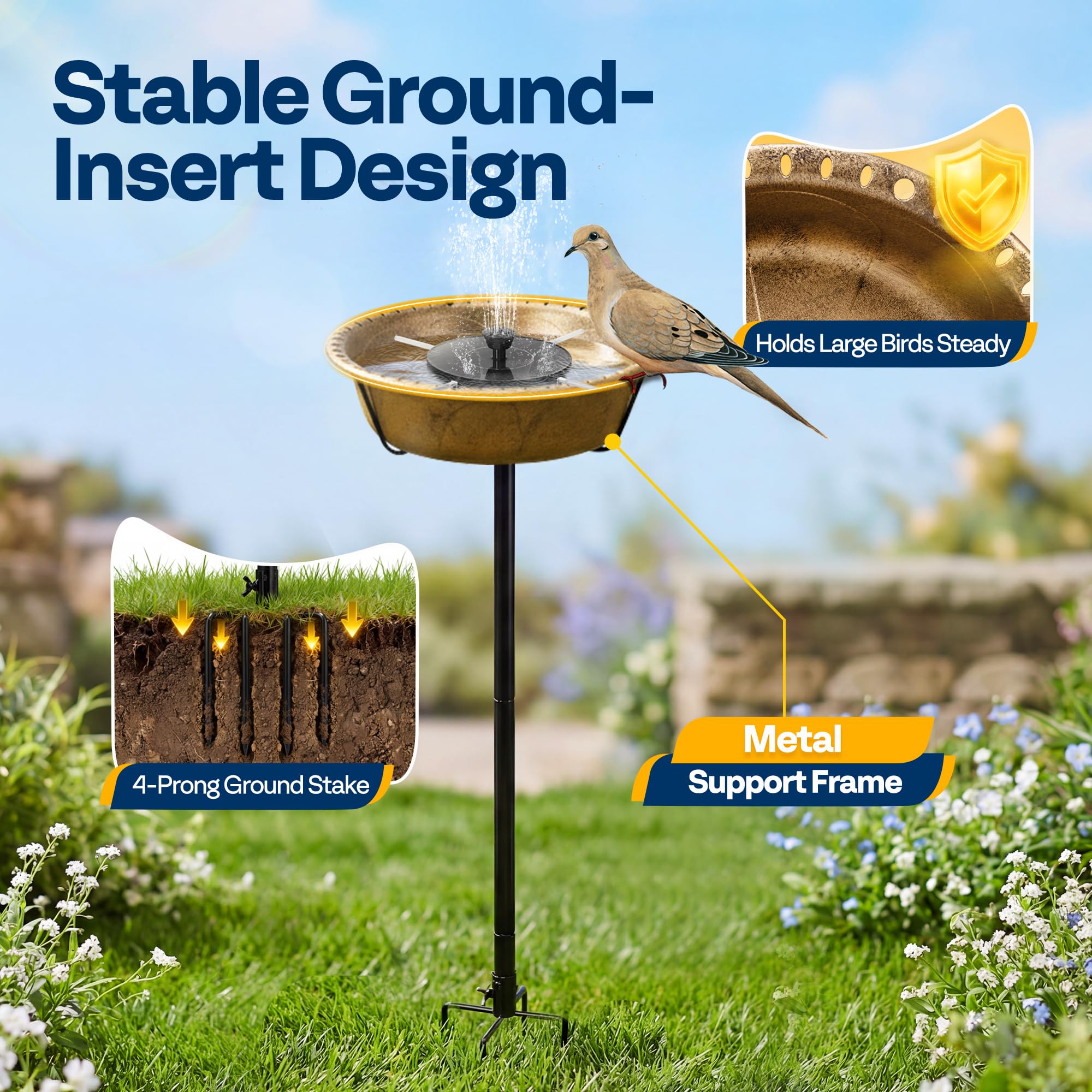 VIVOHOME all-weather ABS bronze finish resists fading and rust outdoors
