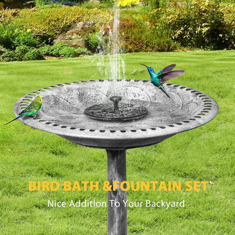 VIVOHOME 20-inch bowl bird bath offering spacious area for birds to bathe