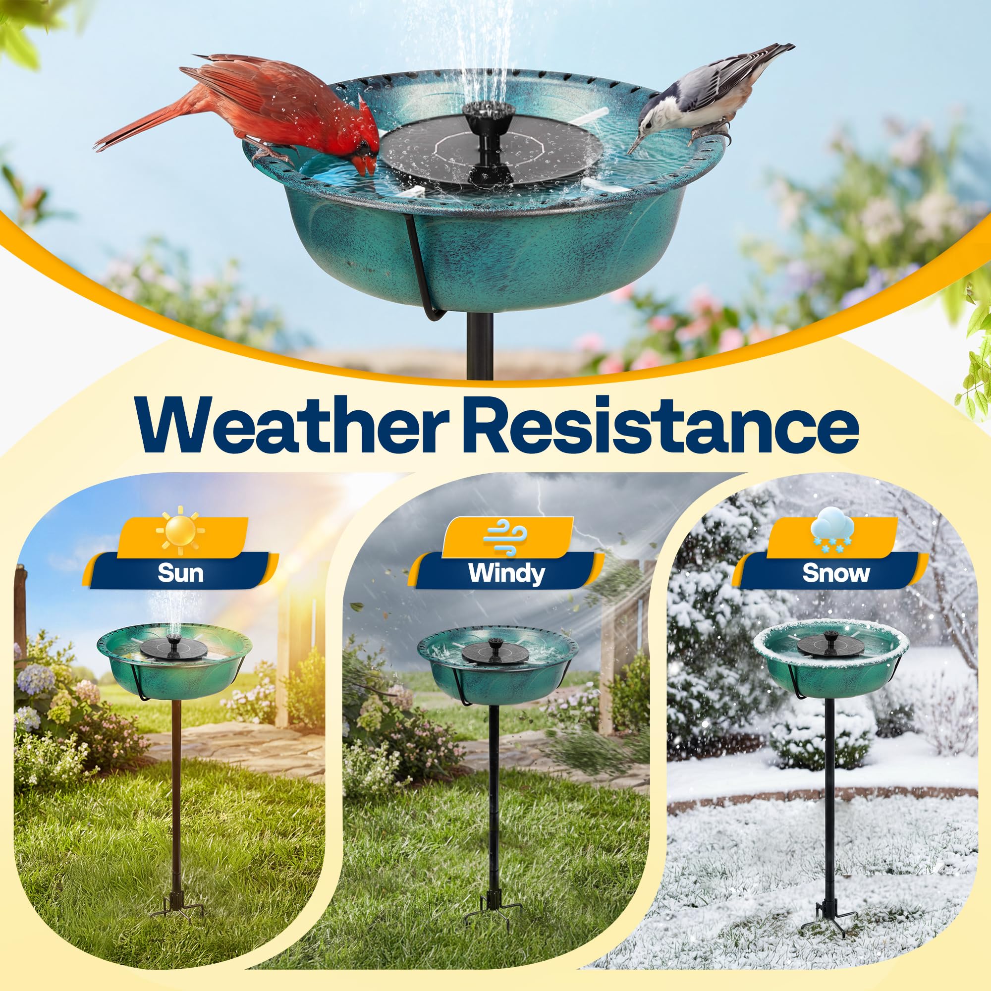 VIVOHOME 3.5-inch deep bowl suits bird bathing.
