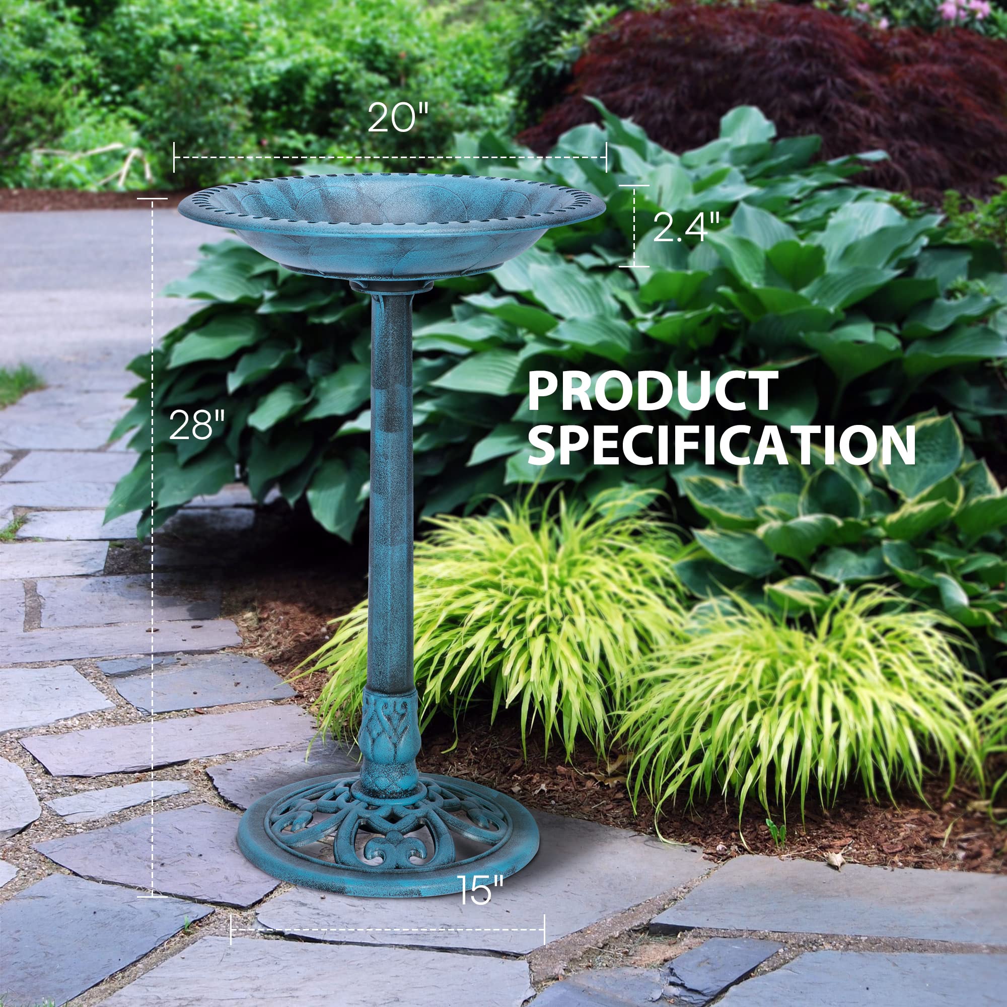 VIVOHOME Bird Bath assembles in minutes without tools.