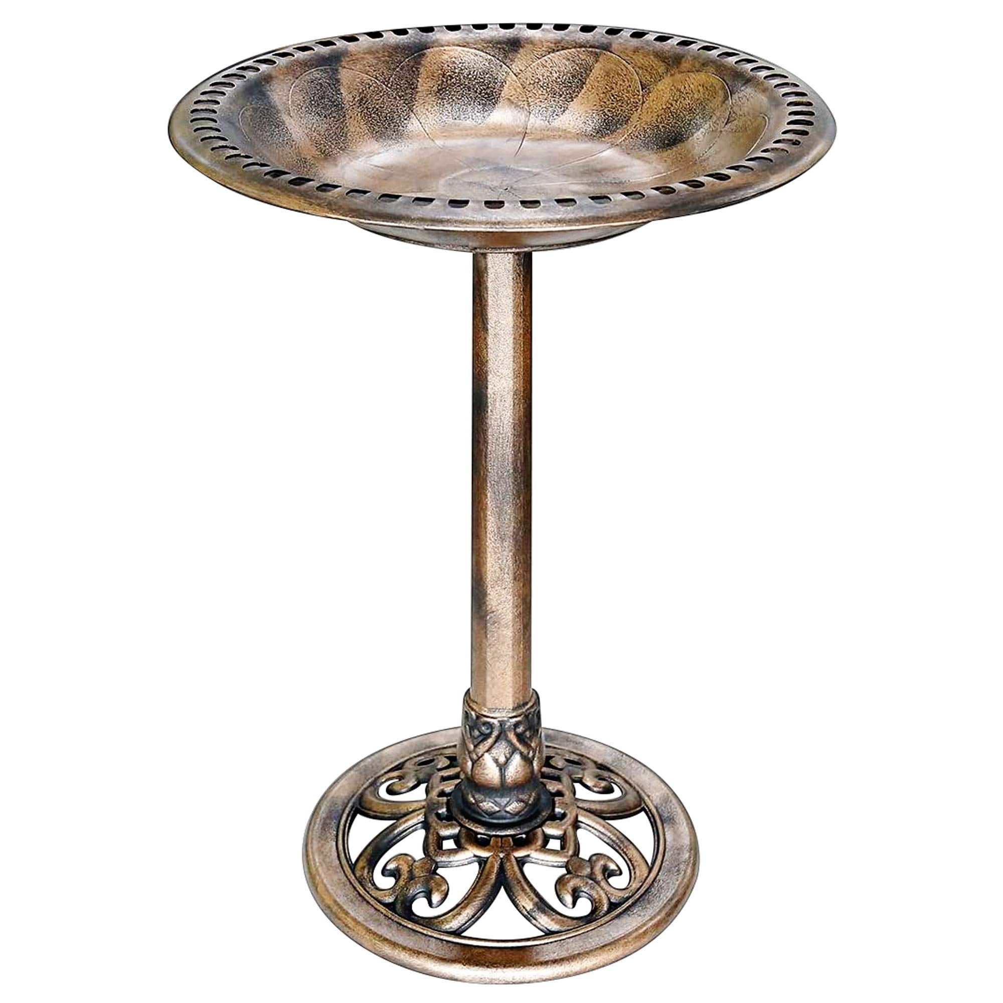 VIVOHOME bird bath base shows stable pedestal and wide footprint for outdoor use.