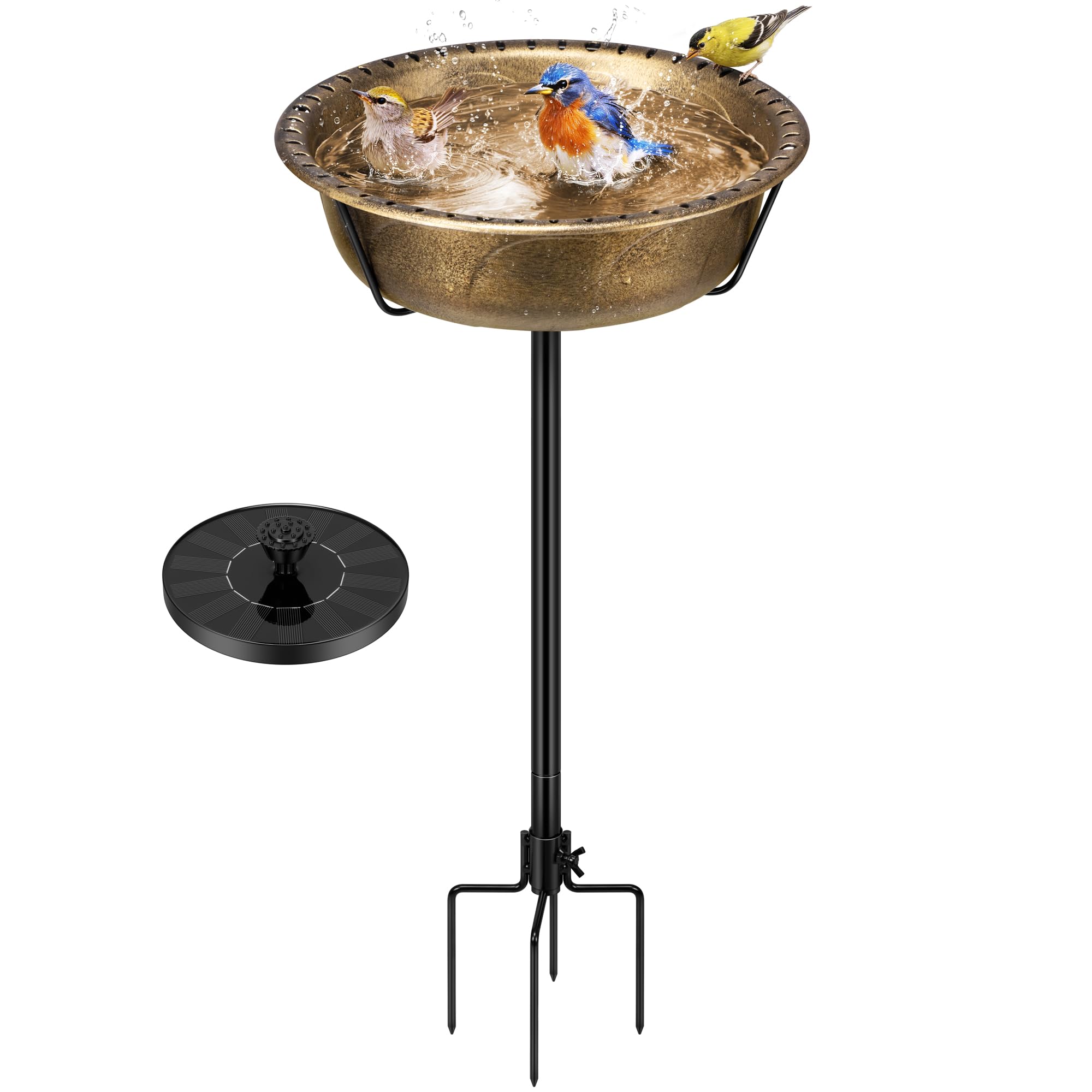 VIVOHOME bird bath copper bowl invites birds to bathe safely outdoors