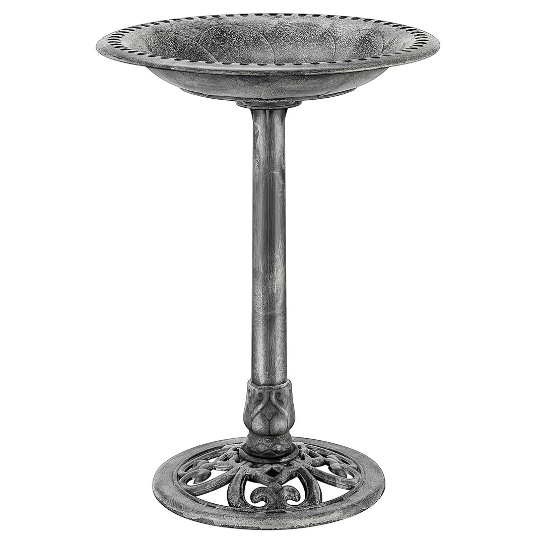 VIVOHOME Bird Bath pedestal 28-inch height offers weather-resistant stability for gardens.