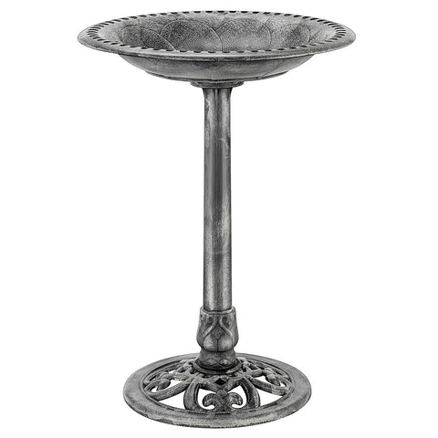 VIVOHOME Bird Bath pedestal 28-inch height offers weather-resistant stability for gardens.