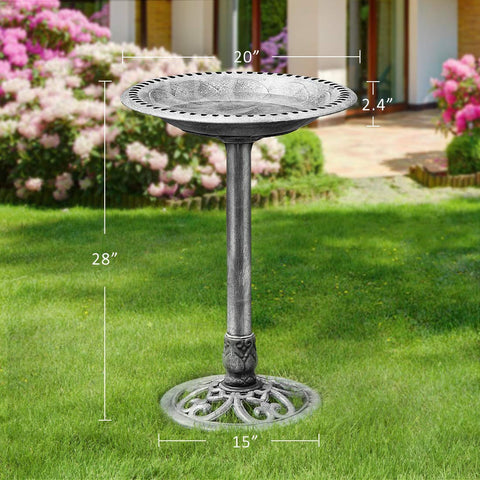 VIVOHOME Bird Bath assembles in minutes with four parts for easy setup.