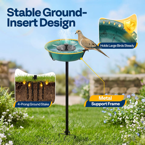 VIVOHOME 4-prong base anchors securely for stable backyard bathing.