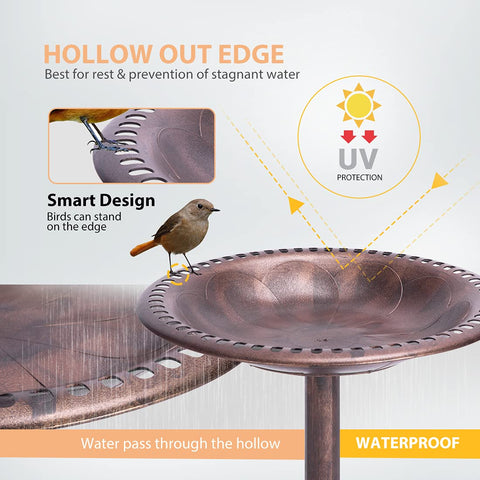 VIVOHOME rim grip-holes aid perching and safe access for visiting birds