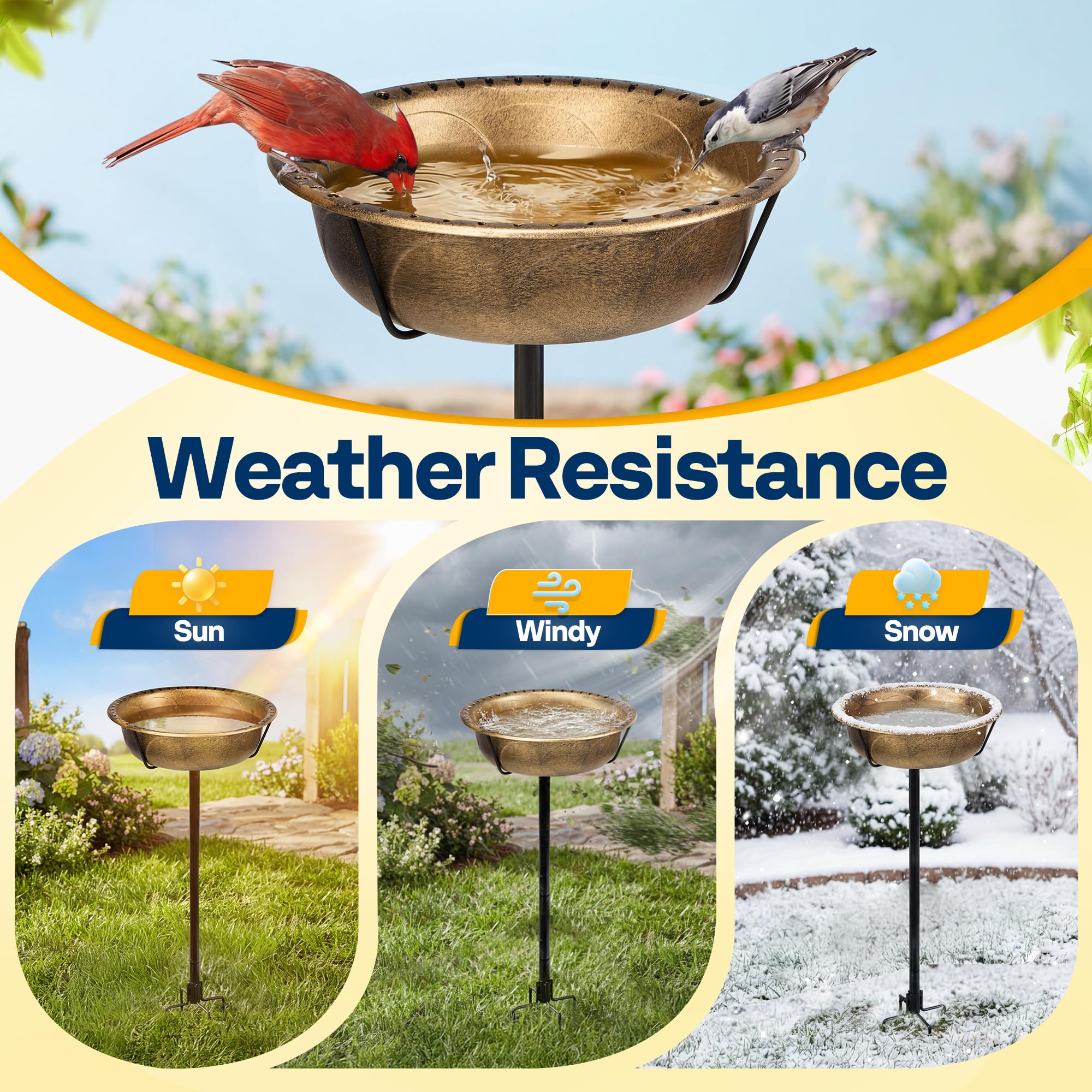 VIVOHOME antique-bronze finish adds timeless garden charm.