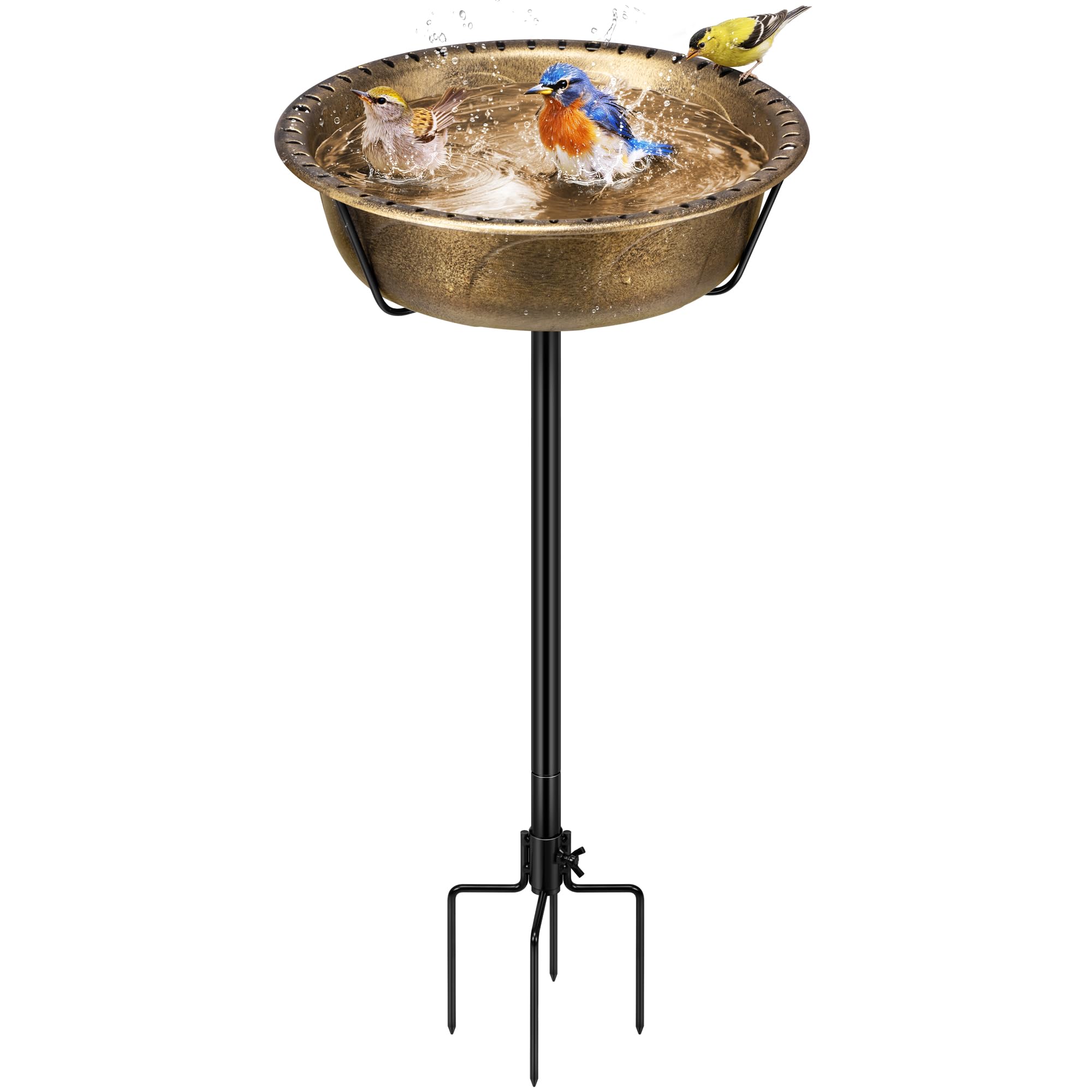 VIVOHOME birdbath outdoor 13-inch bowl provides durable ABS for year-round use.
