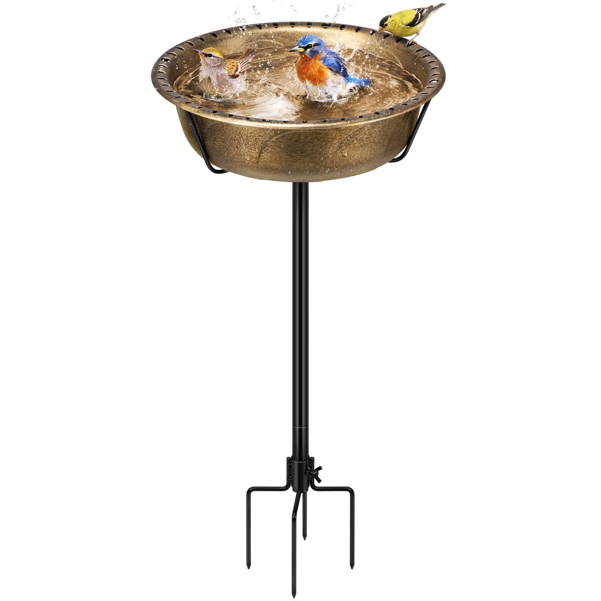 VIVOHOME birdbath outdoor 13-inch bowl provides durable ABS for year-round use.