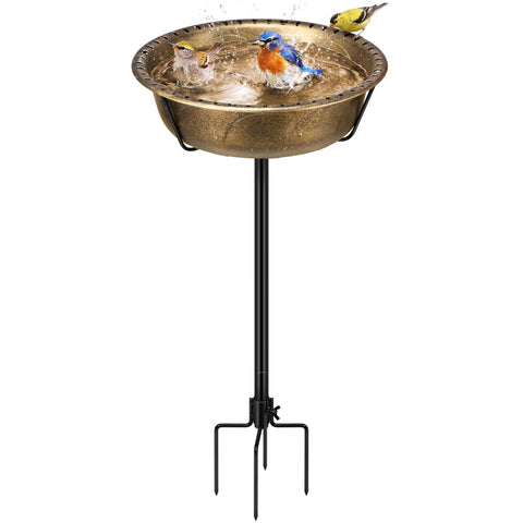 VIVOHOME birdbath outdoor 13-inch bowl provides durable ABS for year-round use.
