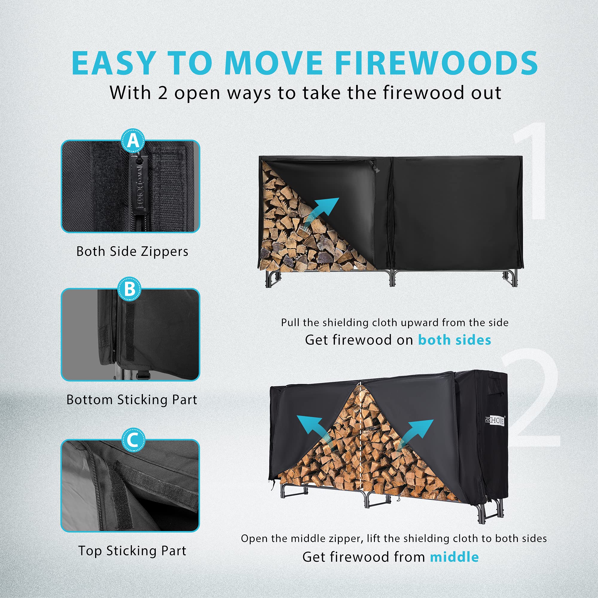 VIVOHOME durable 12mm steel tubes provide strong, long-lasting support.