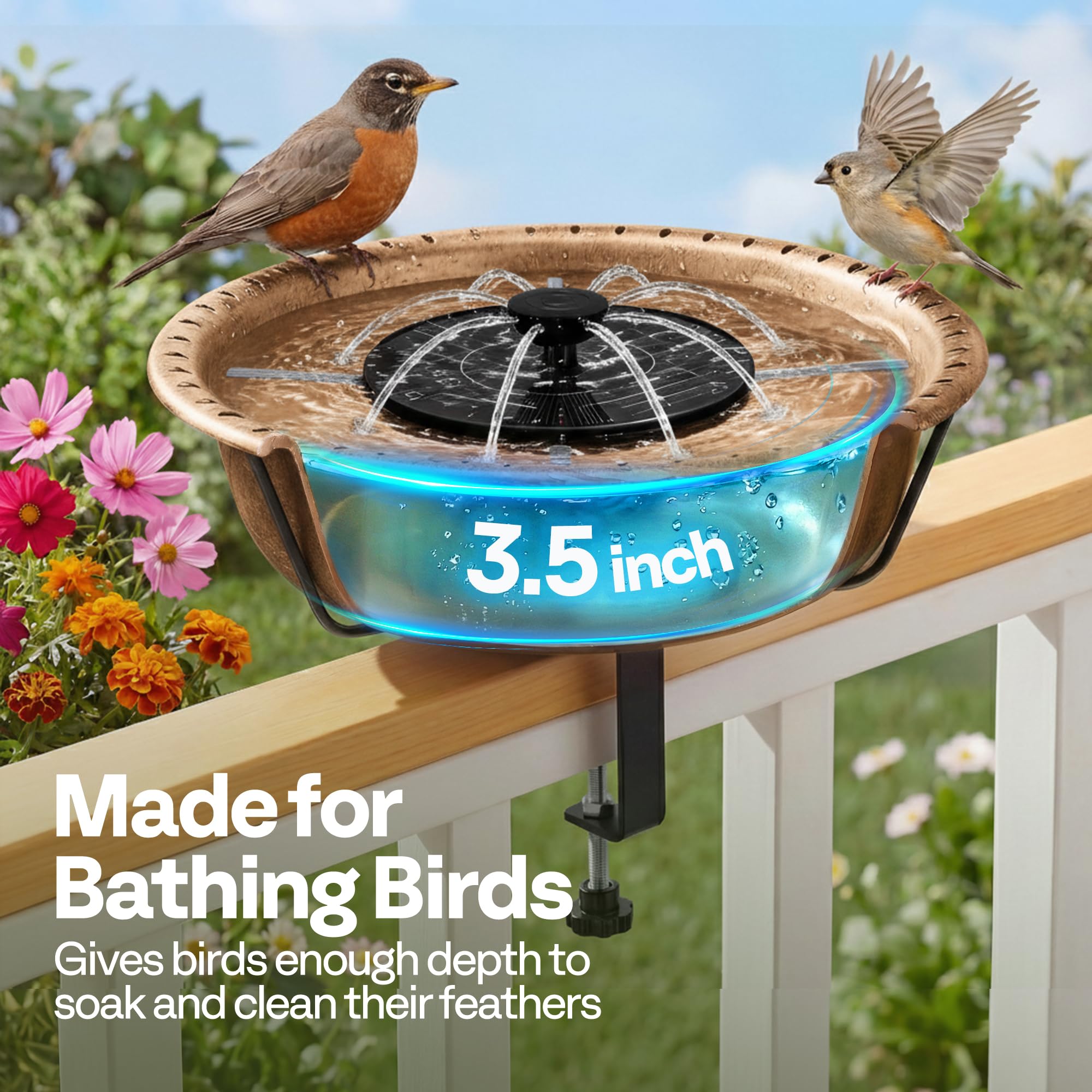 VIVOHOME detachable bowl and base simplify cleaning and water changes.