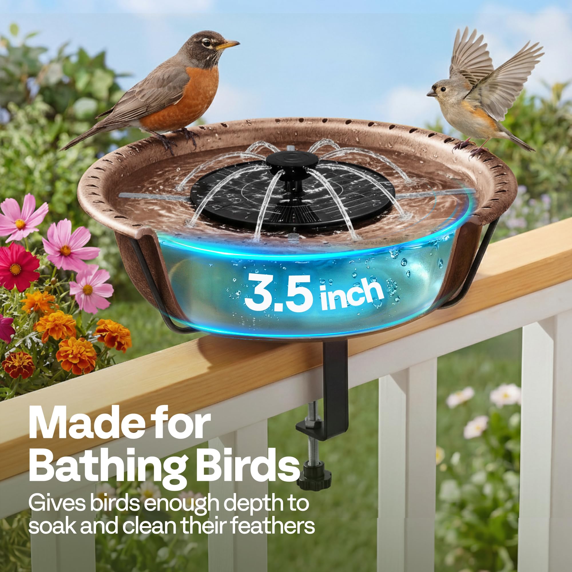 VIVOHOME detachable bowl enables quick water changes and cleaning