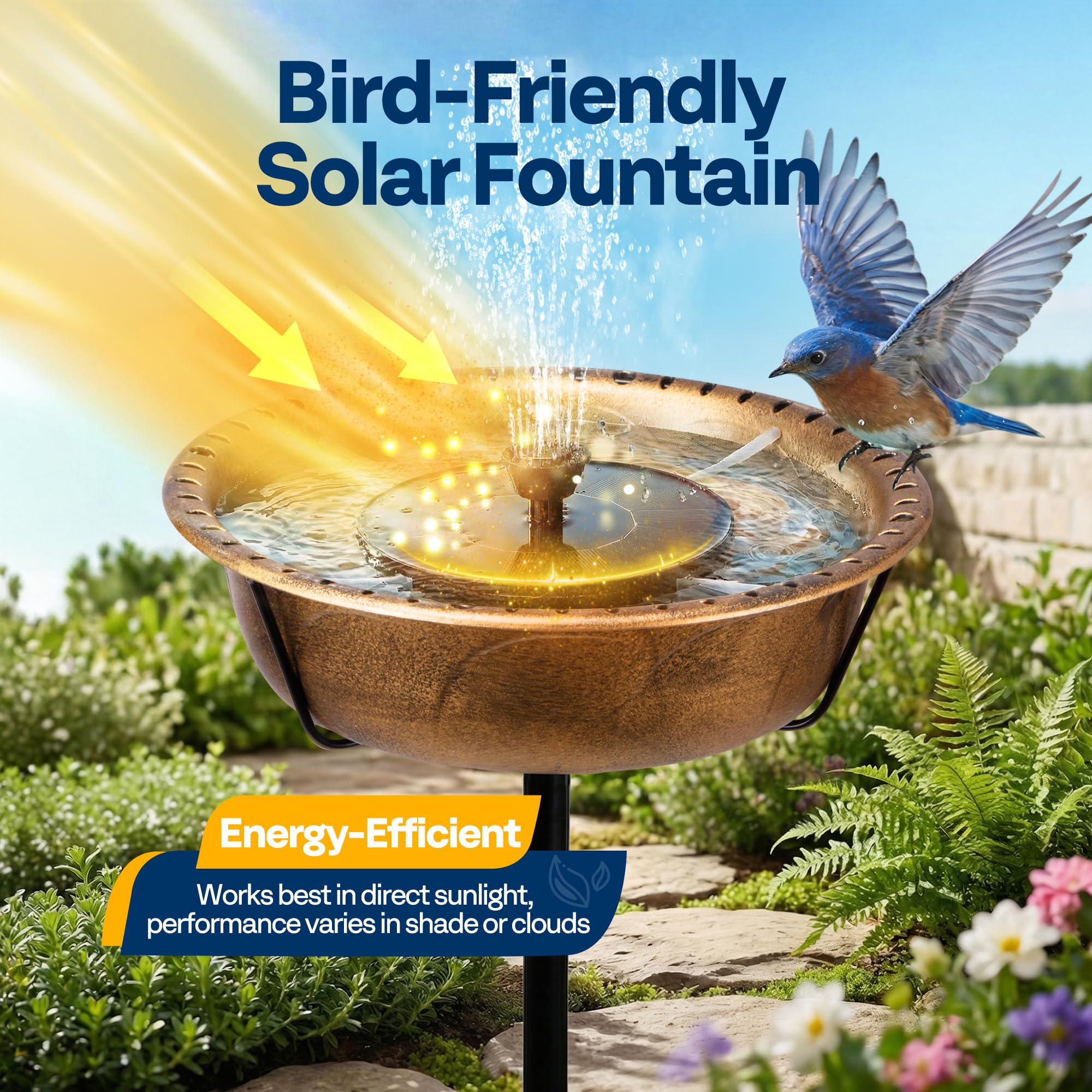 VIVOHOME fountain assembly rods keep the unit steady during windy days