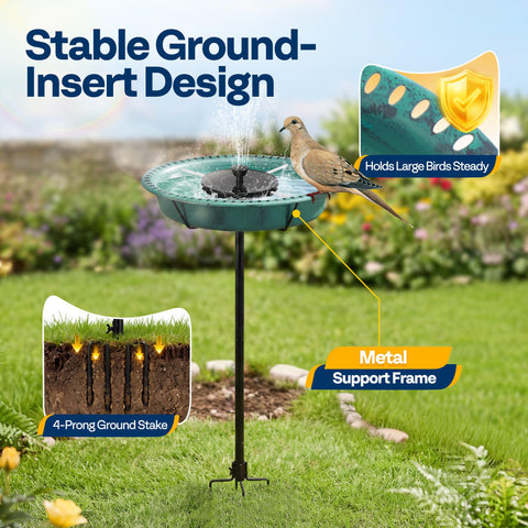 VIVOHOME four-prong base provides stable outdoor placement for larger birds.