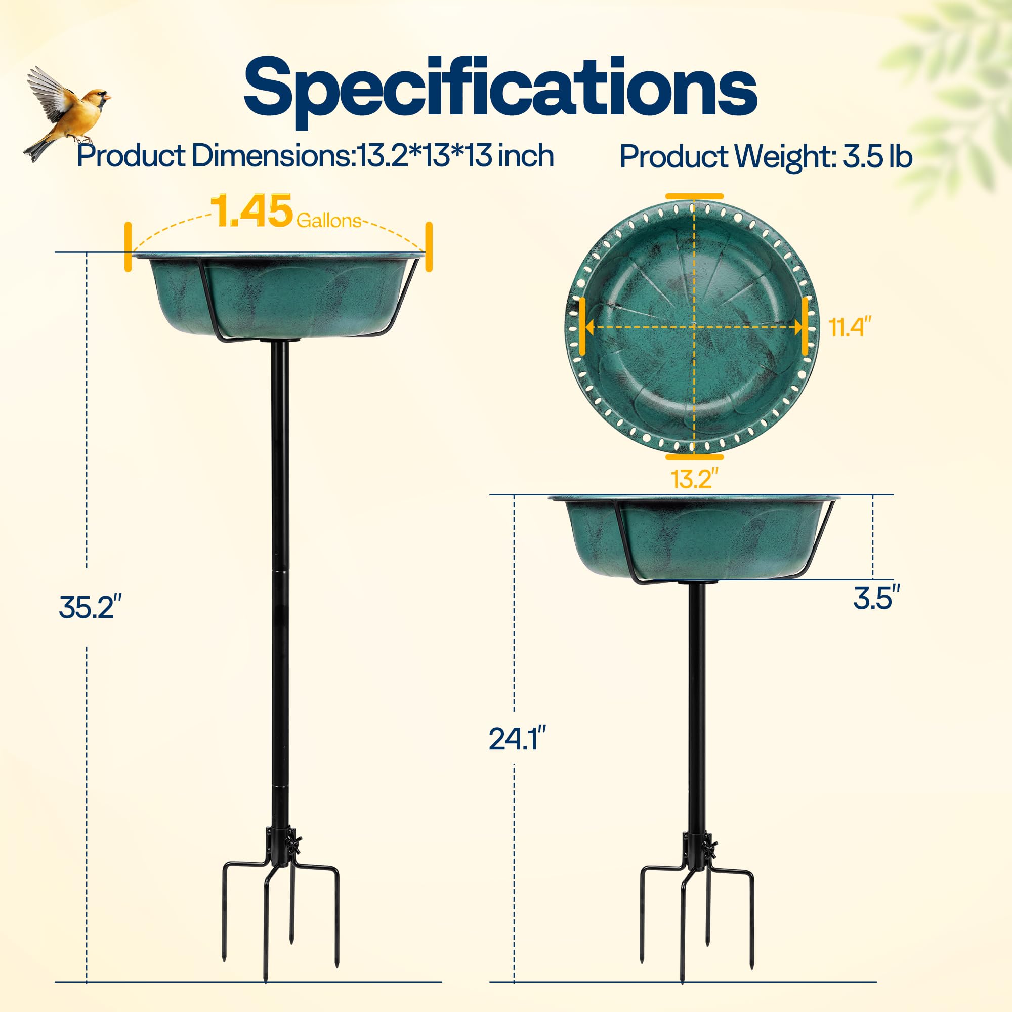 VIVOHOME antique bronze finish enhances garden decor with a timeless look.