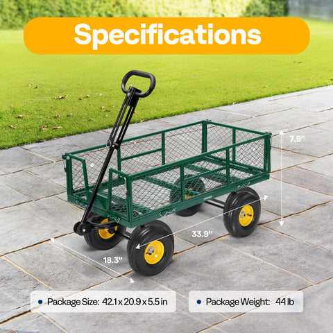 VIVOHOME cart navigates rough terrain for stable transport.