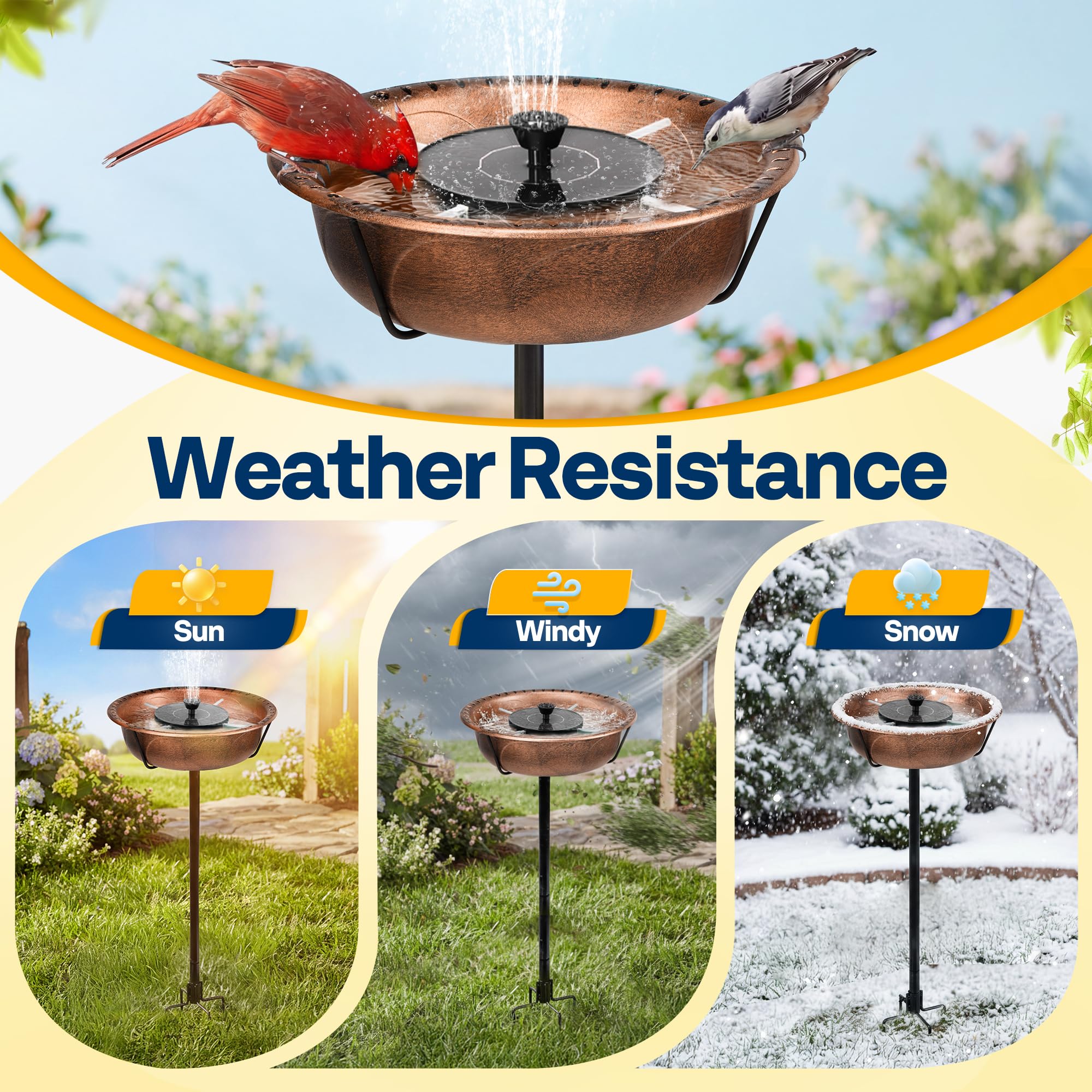 VIVOHOME four-prong ground stake ensures stable, wind-resistant placement.