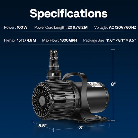 VIVOHOME IPX8 waterproof motor maintains reliability in demanding environments