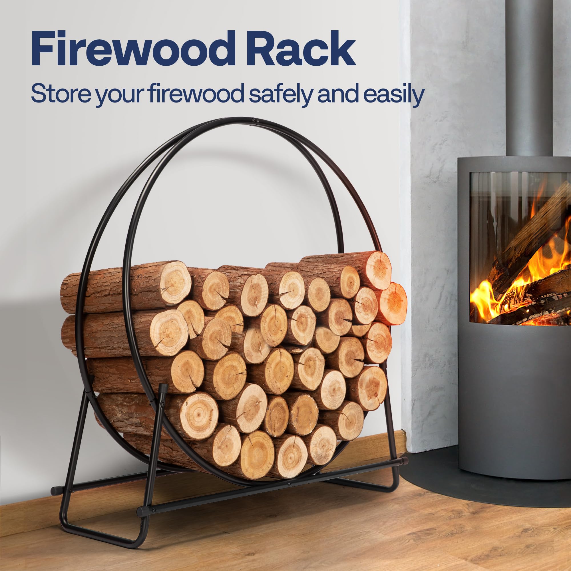 VIVOHOME log rack cover 600D Oxford resists UV and rain for dry wood.