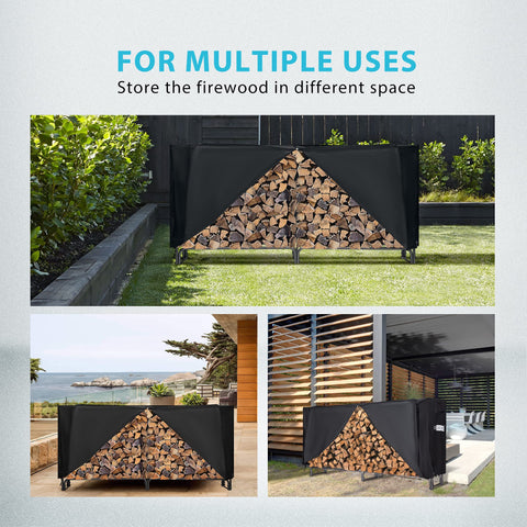 VIVOHOME log rack keeps firewood organized for cozy evenings.