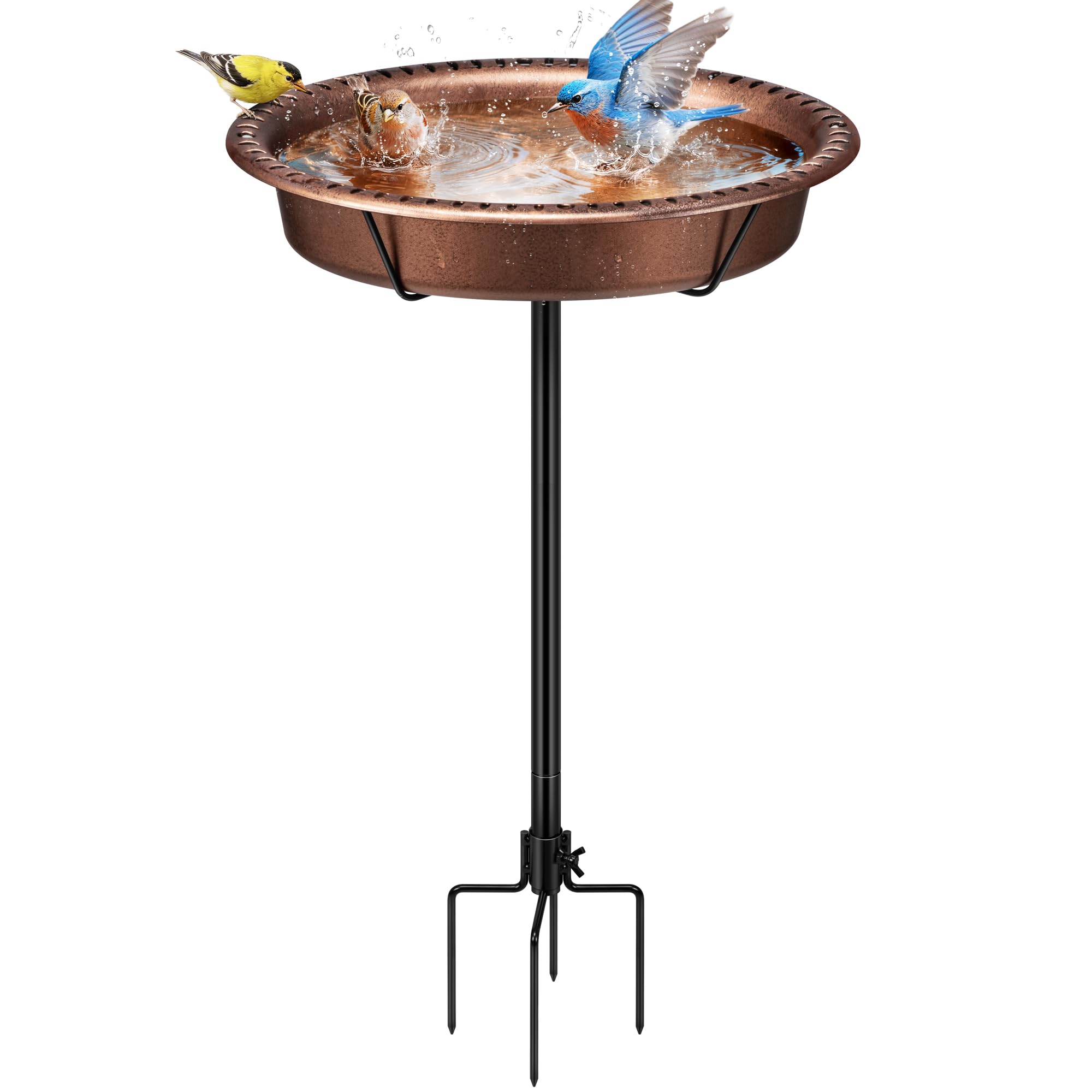 VIVOHOME oval bird bath with ground stake ensures steady outdoor water access.