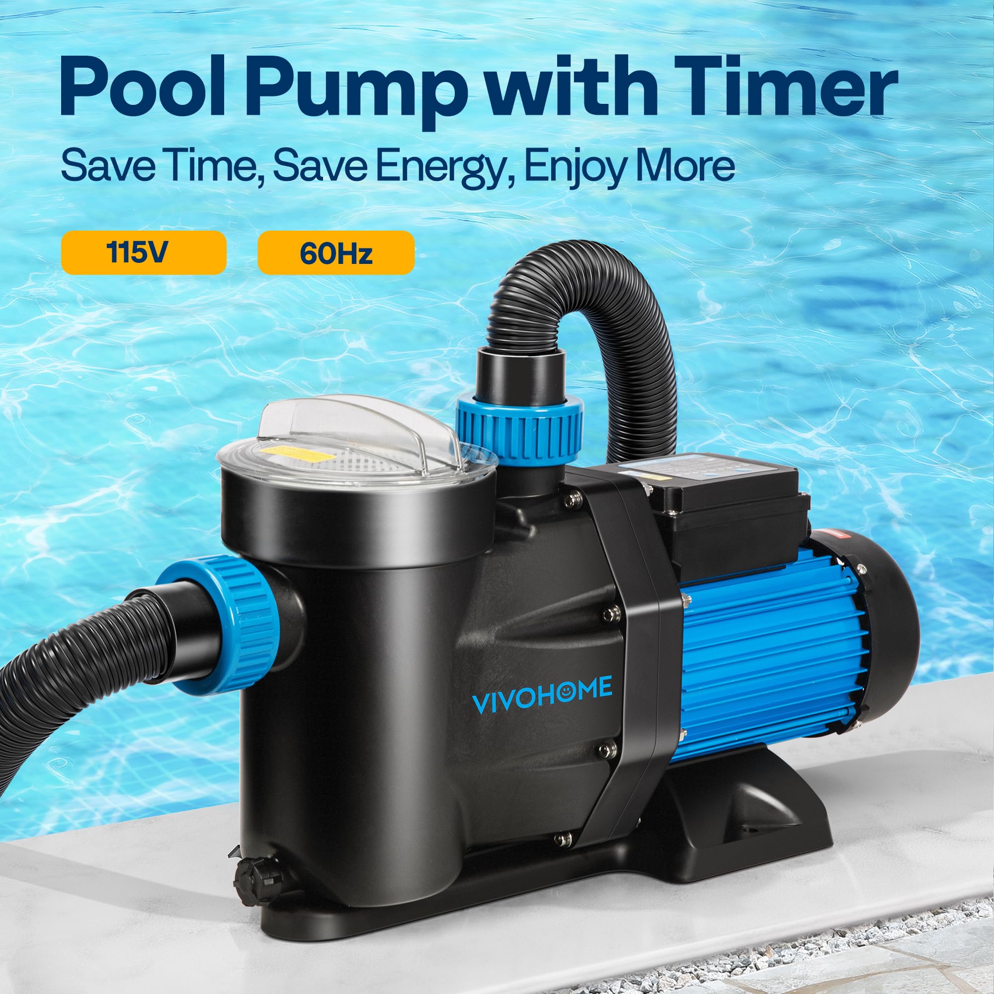 VIVOHOME pool pump dual timer enables programmable operation