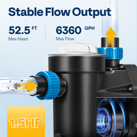 VIVOHOME pool pump large filter basket captures debris efficiently