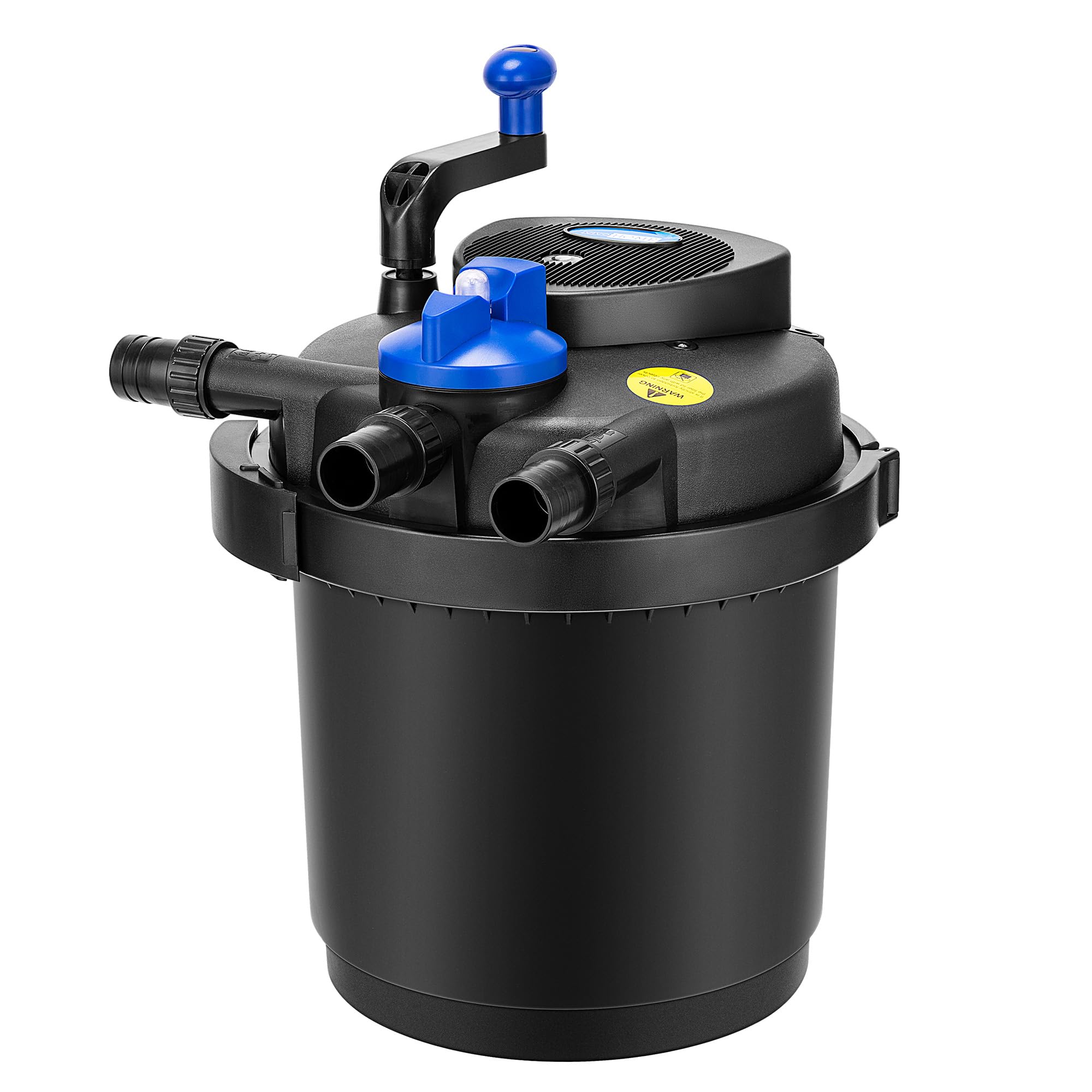 VIVOHOME pressurized pond filter front view showing rugged outdoor-ready housing.