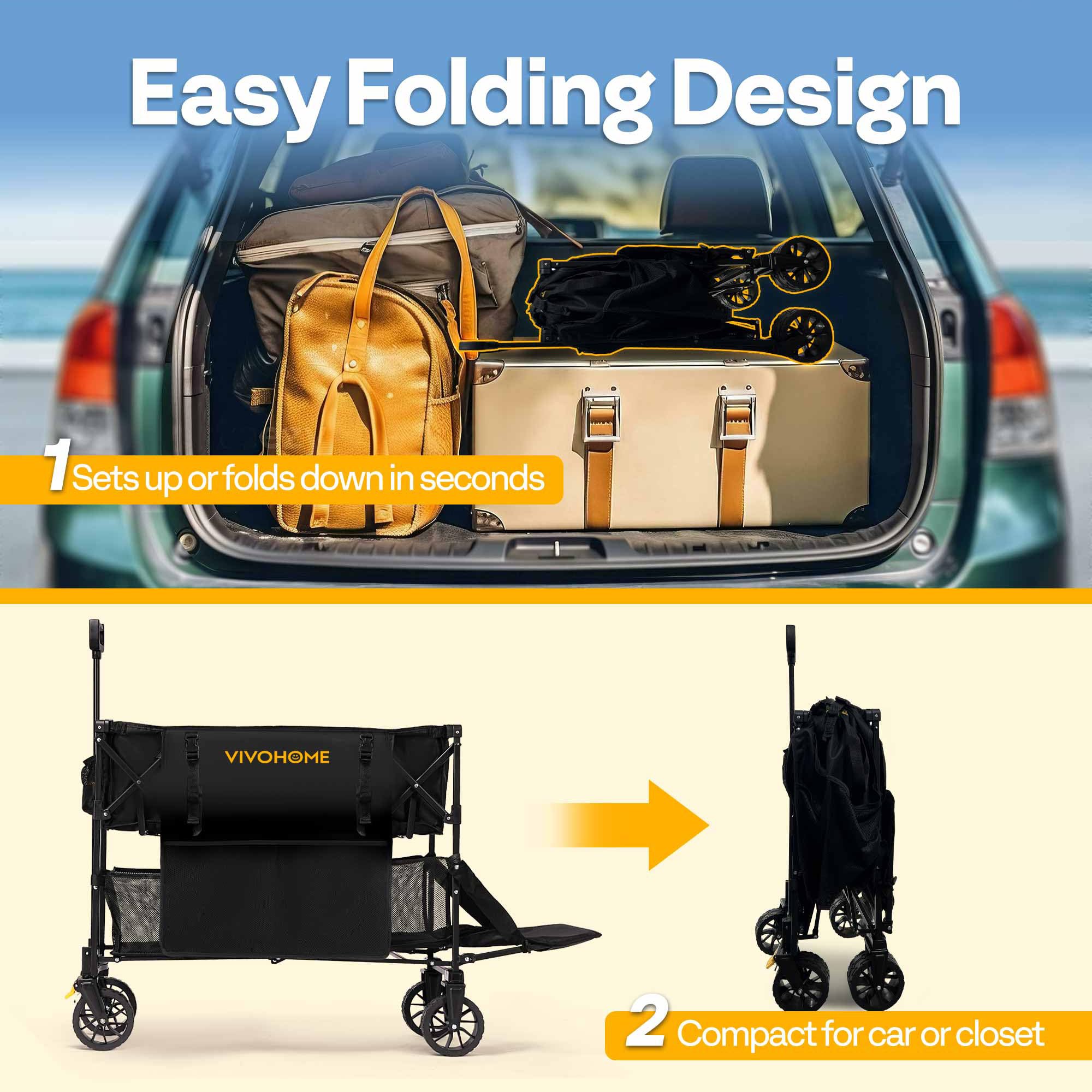 VIVOHOME rear-opening panel makes loading long equipment easy.