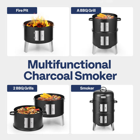 VIVOHOME smoker with adjustable air vent to stabilize heat