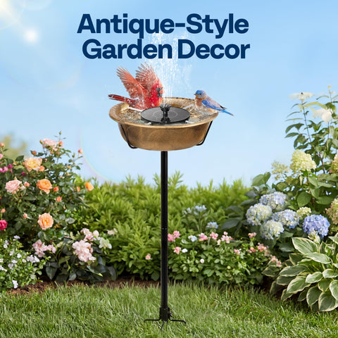 VIVOHOME solar fountain nozzles deliver gentle sprays for a calm garden ambiance