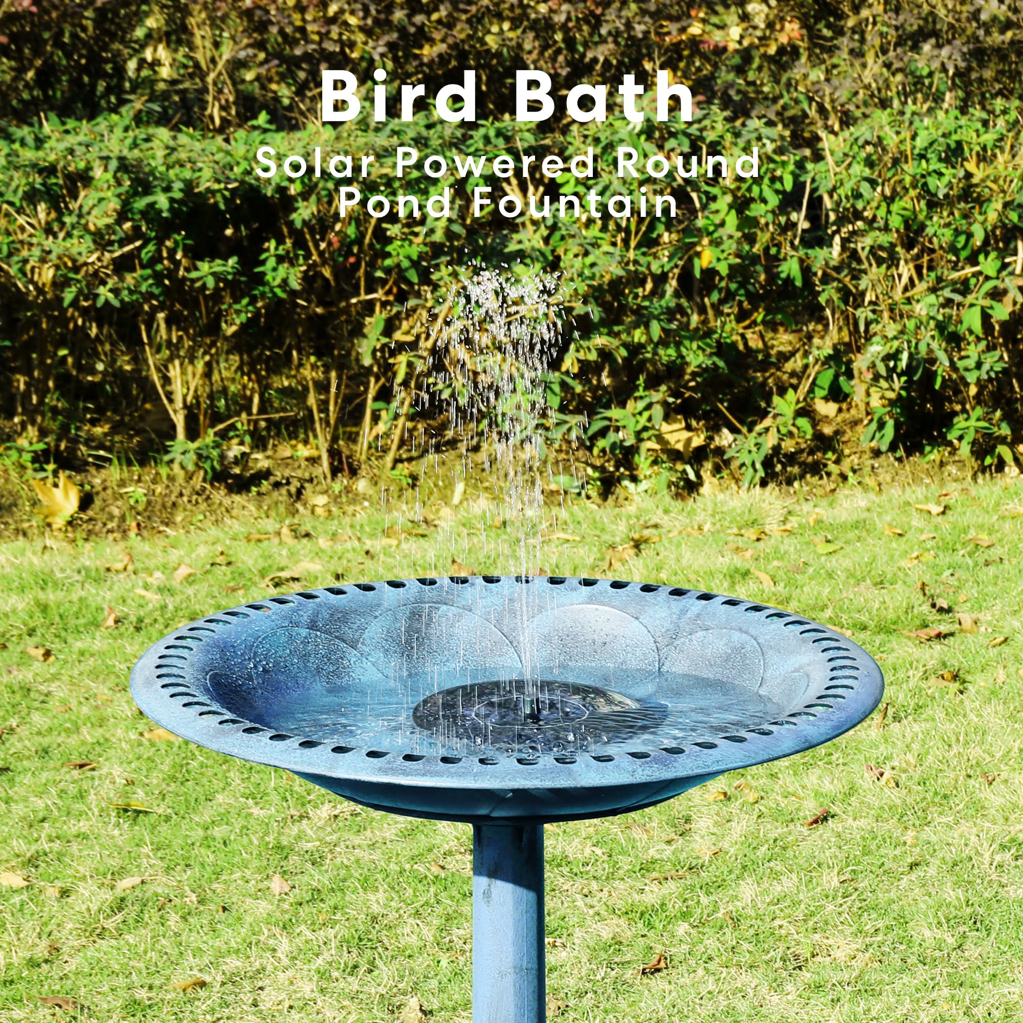 VIVOHOME solar pump with four nozzles creates gentle water spray.