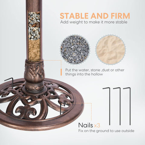VIVOHOME solar pump with four nozzles creating gentle fountain effects