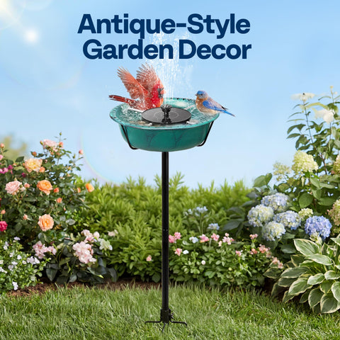 VIVOHOME solar pump with three nozzles provides soft, adjustable bird spray.