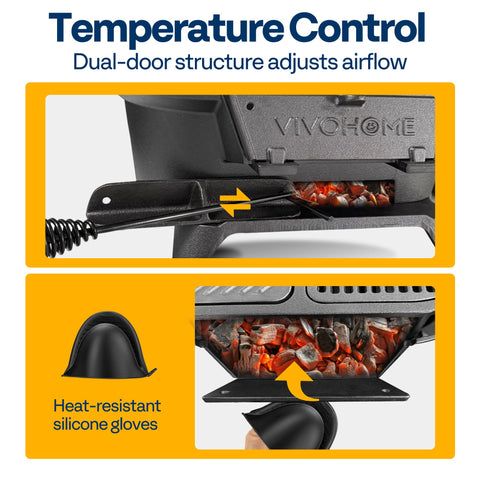 VIVOHOME UV-resistant cover protecting the grill during storage outdoors.