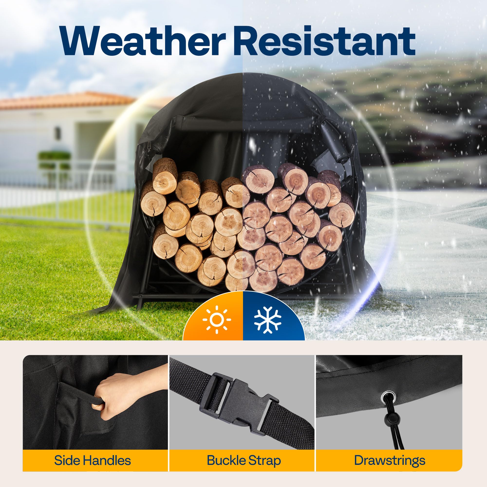 VIVOHOME hollow ventilation around hoop promotes air flow for drying wood.