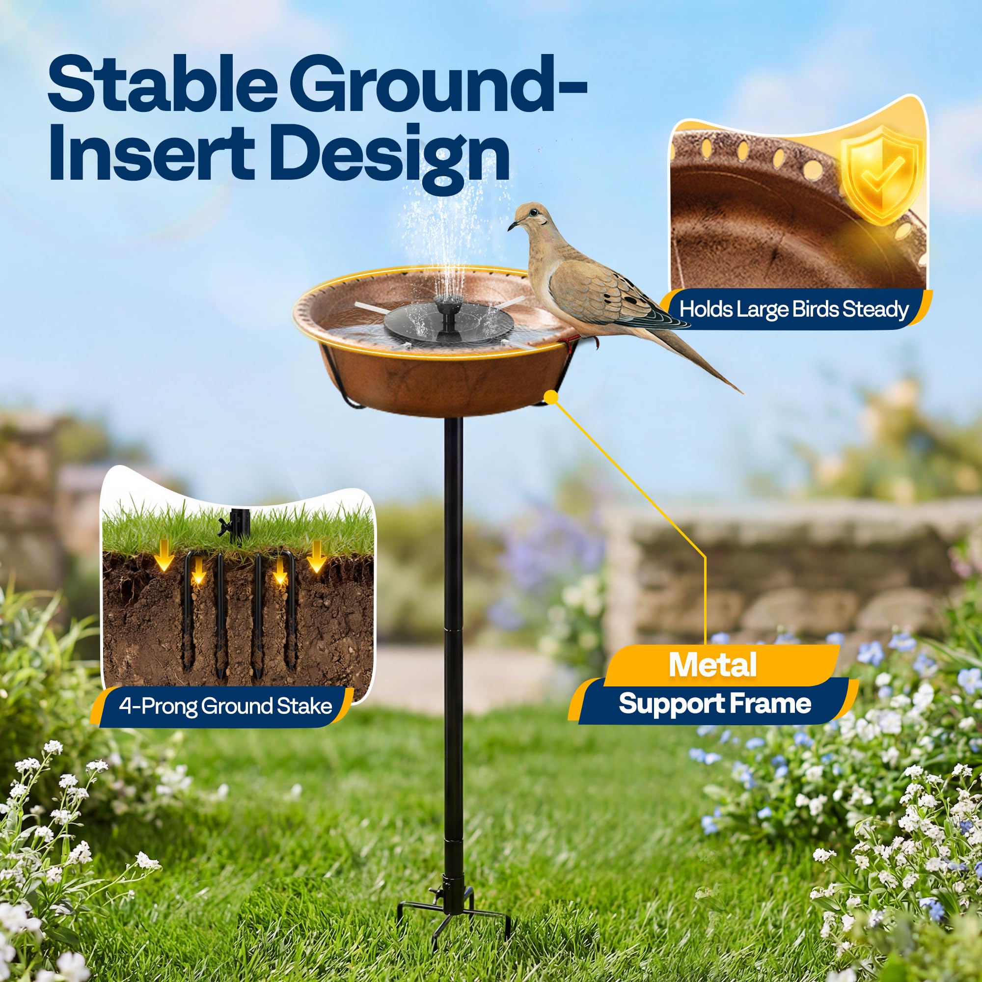 VIVOHOME weather-resistant ABS resists sun and rain in outdoor spaces.