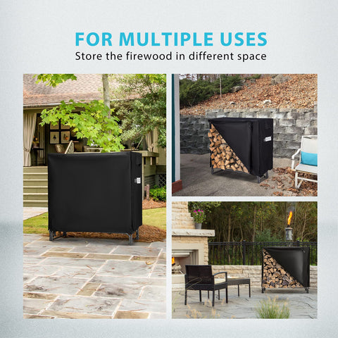VIVOHOME weatherproof cover material protects logs from moisture and weather.