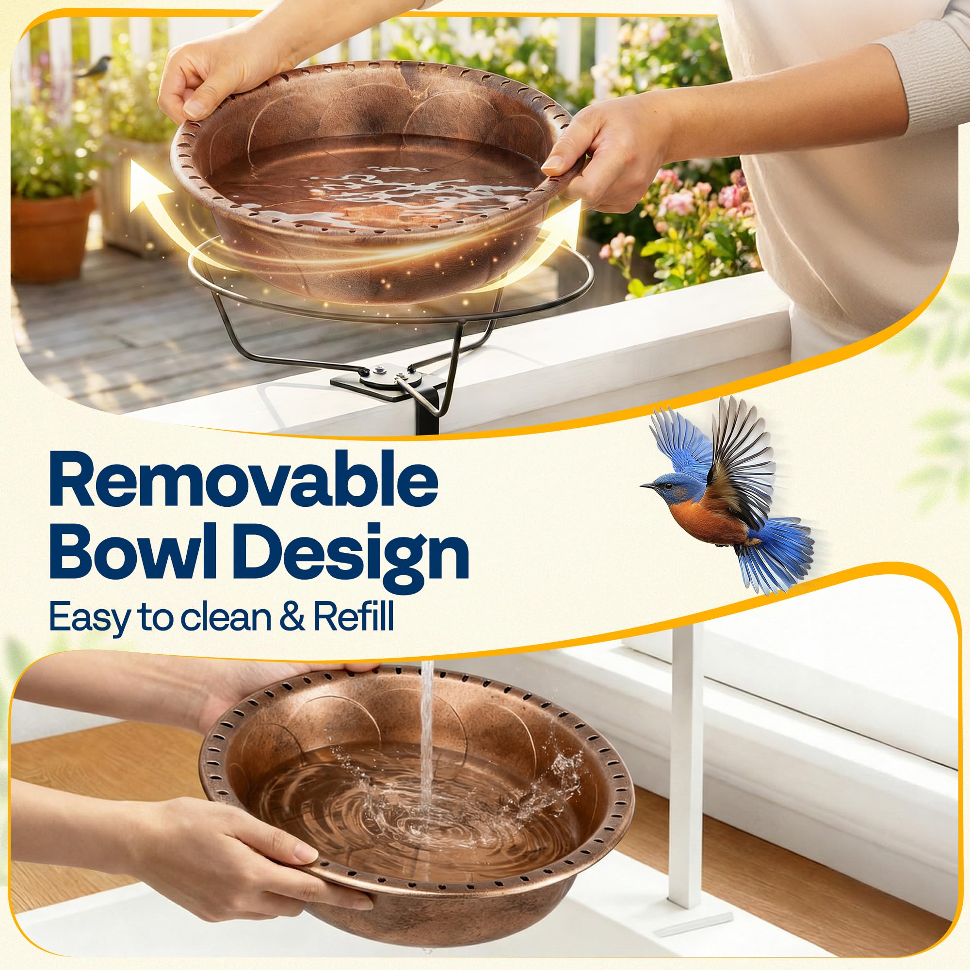 VIVOHOME wide rail clamps ensure secure railing mounting
