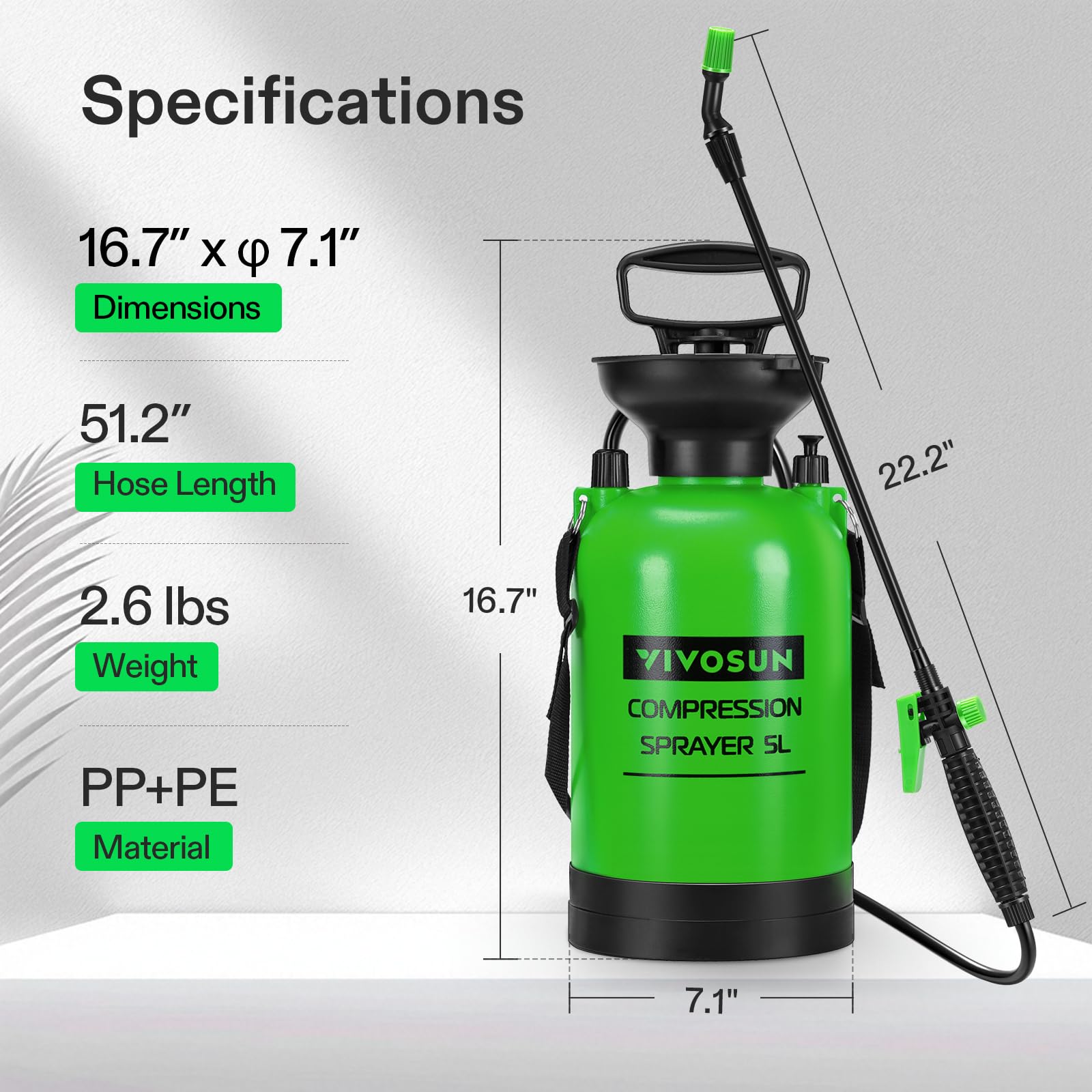 Ergonomic handle on the VIVOSUN sprayer enables comfortable, extended spraying sessions