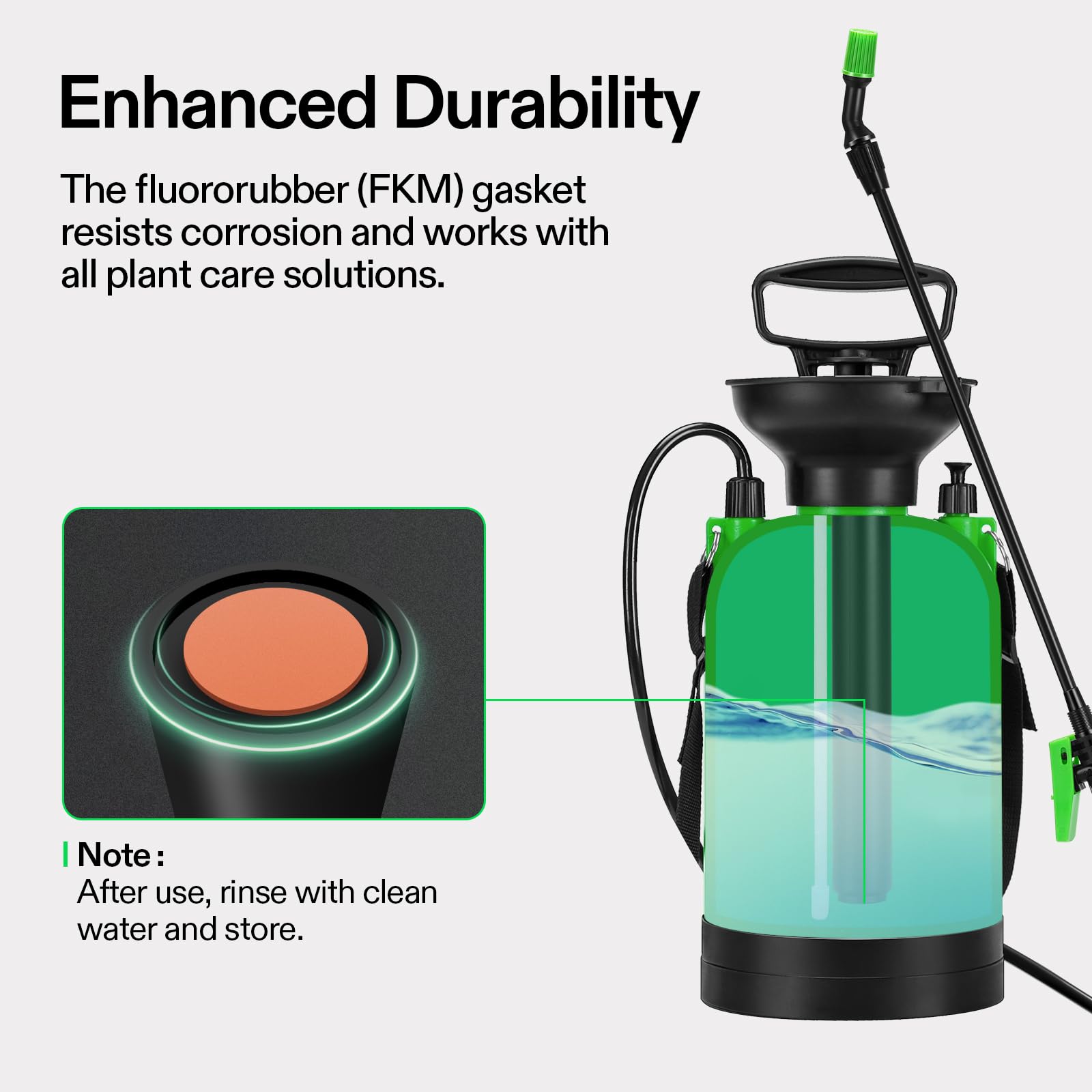 Large fill bowl on the VIVOSUN sprayer facilitates easy refilling