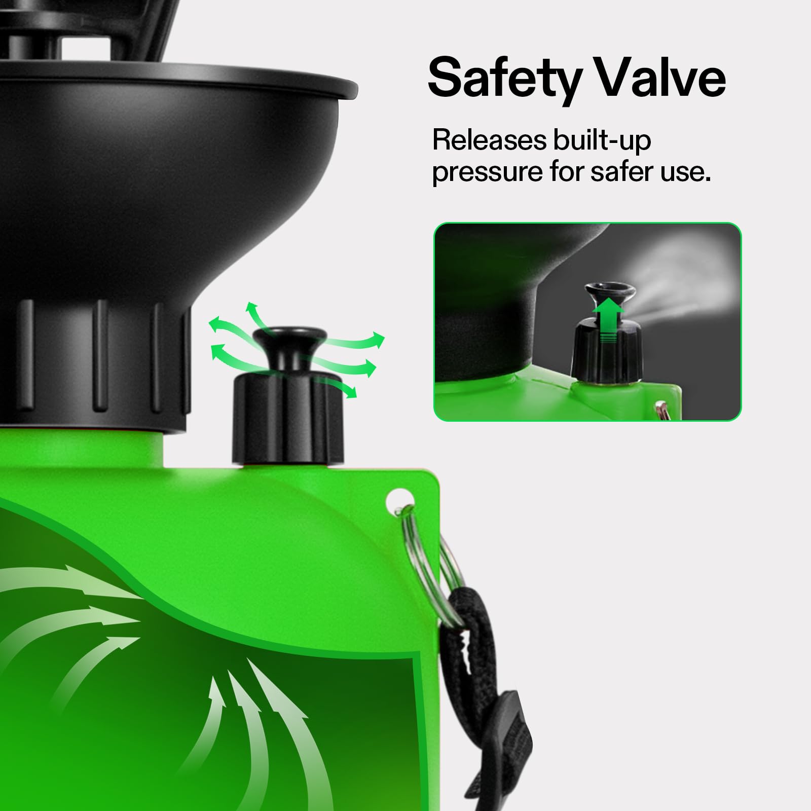Safety valve on the VIVOSUN sprayer for safe pressure relief during use