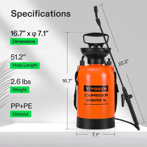 VIVOSUN sprayer with adjustable shoulder strap for easy garden carry.