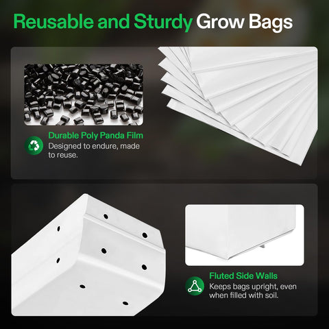 VIVOSUN 1-gallon size ideal for root vegetables and starting seedlings.